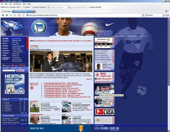 Die Klub-Homepage ist für die Fans die erste Anlaufstelle – hier die Startseite von herthabsc.de.