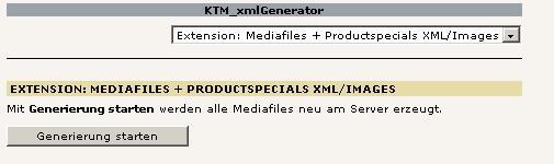 Über das Backendmodul werden per Klick alle XML-Daten und Bildskalierungen vorgenommen.