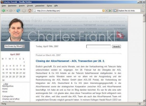 In seinem Weblog kommentiert der Geschäftsführer von AOL Deutschland aktuelle Wirtschaftsereignisse. In seinem Weblog kommentiert der Geschäftsführer von AOL Deutschland aktuelle Wirtschaftsereignisse.