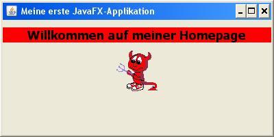 Das JavaFX-Beispiel mit der gerenderten HTML-Struktur.