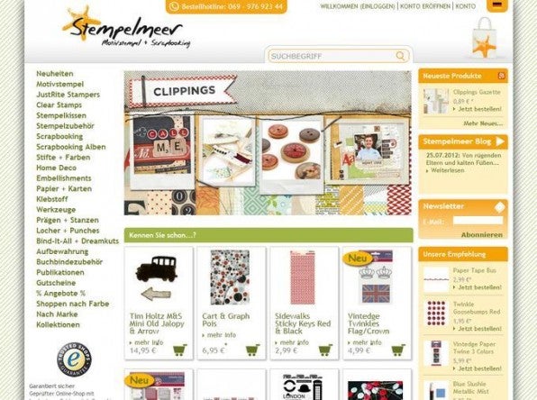 Der Online-Shop Stempelmeer setzt auf Oxid eShop und TYPO3. 