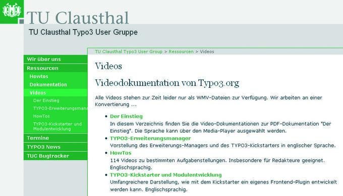 Die Website der User Group Clausthal.