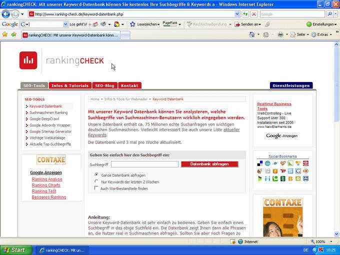 ranking-check.de listet zu mehr als 75.000.000 Begriffen die Anzahl der jeweiligen Suchanfragen bei der Suchmaschine Google.