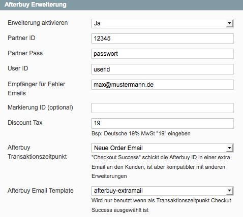 Das Afterbuy-Modul übermittelt nach Abschluss einer Bestellung die relevanten Daten in Echtzeit an das Bestellabwicklungssystem.