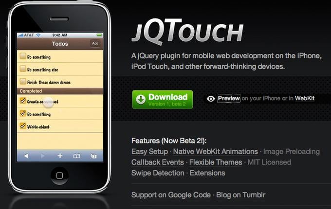 Mit dem noch jungen Framework jQTouch können Entwickler iPhone-WebApps mit Benutzeroberflächen im Apple-Look realisieren.