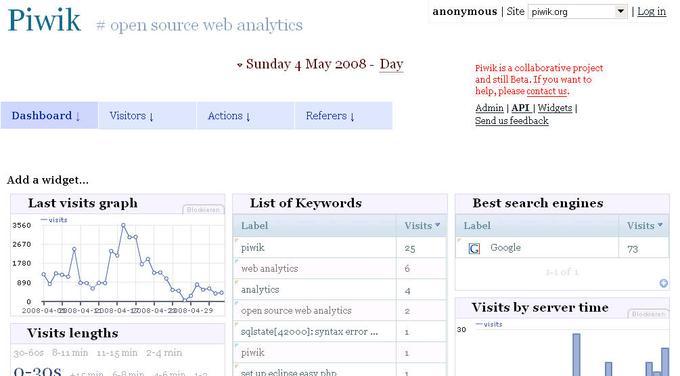 Piwik ist die einzige ernstzunehmende Open-Source-Lösung im<br /> Web-Analytics-Bereich. Es bietet viele grundlegende Funktionen, kommt<br /> aber letztlich an die kommerziellen Systeme nicht heran.