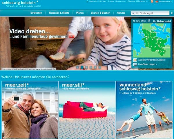 Blickkontakt, der direkt ins Hirn geht: Website der Tourismus-Agentur Schleswig-Holstein GmbH.