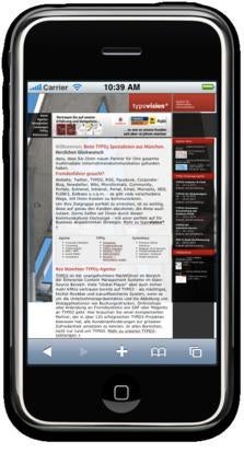 Eine identische Darstellung von herkömmlichen Websites auf dem iPhone scheitert oft schon an dem zur Verfügung stehenden Platz.