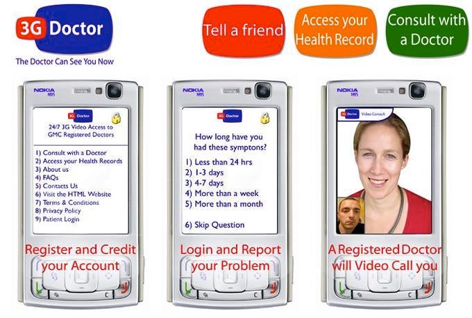 Der Dienst 3G Doctor erlaubt es Nutzern unter anderem, ihre medizinische Geschichte zu pflegen und per Videokonferenz mit einem Arzt in Kontakt zu treten.
