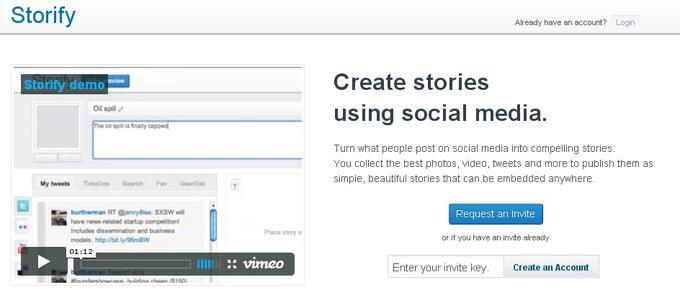 Nach dem Social Magazine kommt jetzt die Curation: Mit Storify können User die Social-Media-Inhalte Filtern und in einem Stream aggregieren, der sich auch auf die eigene Homepage integrieren lässt. 