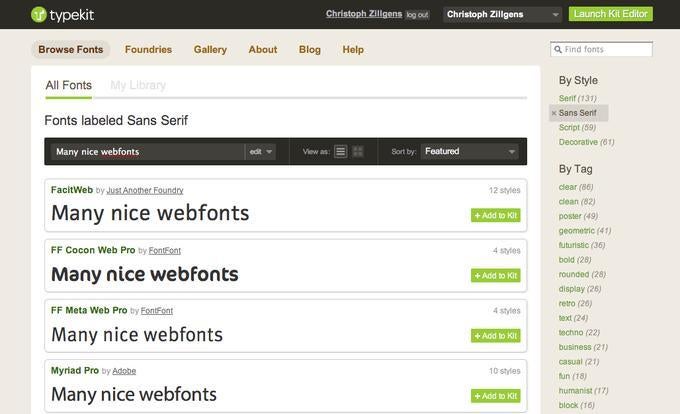 Webdienste wie Typekit machen es Website-Betreibern und Webdesignern leicht, ansprechende Fonts in ihre Website einzubinden. Webdienste wie Typekit machen es Website-Betreibern und Webdesignern leicht, ansprechende Fonts in ihre Website einzubinden.