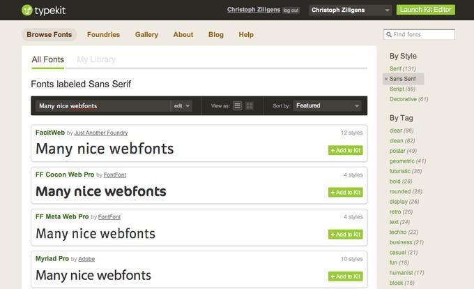 Webdienste wie Typekit machen es Website-Betreibern und Webdesignern leicht, ansprechende Fonts in ihre Website einzubinden.