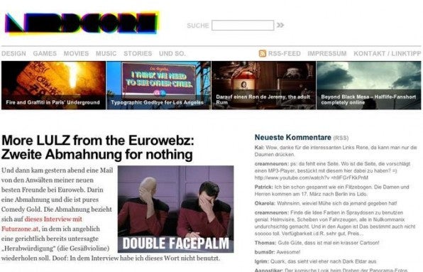 Nerdcore.de-Blogger René Walter ließ sich auch nach dem Pfändungsdrama nicht abschrecken, über Euroweb zu berichten.