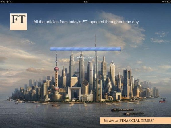 Der sogenannte „Splash Screen“ der Financial-Times-Webapp: Fügt man die Seite zu seinem Homescreen hinzu, startet sie danach im App-Modus, komplett ohne Browserdekoration.