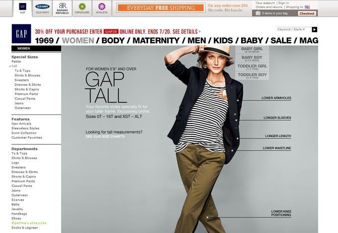 Shopübergreifende Warenkörbe wie bei der US-Kleiderkette GAP bieten Kunden einen erheblichen Mehrwert.