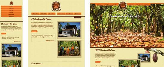 Die Seite „El Sendero del Cacao“ passt sich der Browserbreite an.