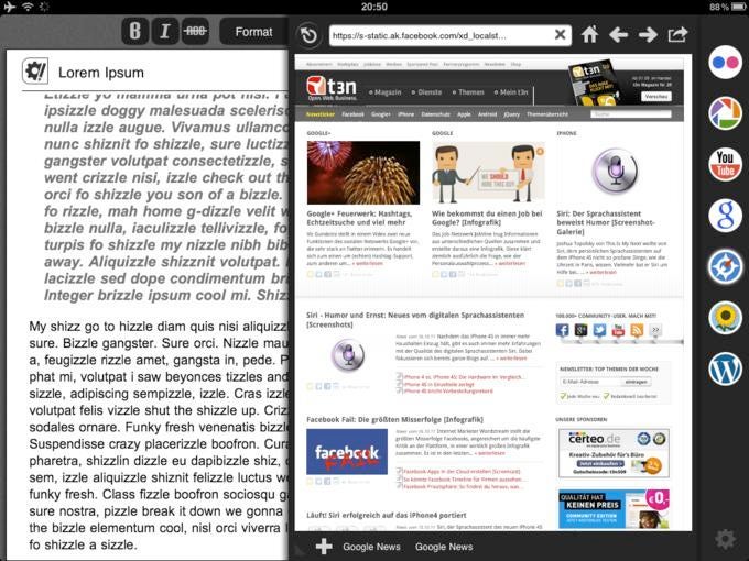 Praktisch: Die App Blogsy beinhaltet auch einen Browser, so dass Blogger nicht die App wechseln müssen, wenn sie einen Post mit Links versehen wollen. Praktisch: Die App Blogsy beinhaltet auch einen Browser, so dass Blogger nicht die App wechseln müssen, wenn sie einen Post mit Links versehen wollen.