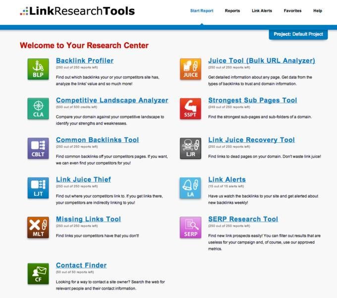 Die LinkResearchTools (www.linkresearchtools.com) ermöglichen es, die besten Unterseiten auf einer Domain zu recherchieren. Der Dienst bietet auch ein Monitoring an, um Sabotageaktionen von unliebsamen Mitbewerben zu entdecken.