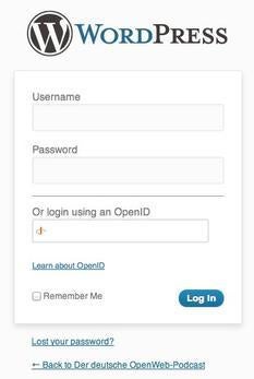 Das OpenID-Plugin für WordPress setzt voraus, dass sich der Nutzer mit OpenID auskennt.