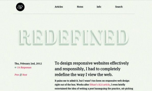 Der Designer Tim Walton experimentiert in seinem Blog mit Typografie.