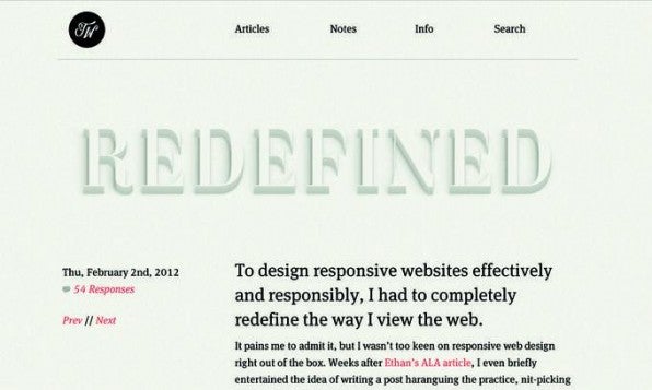 Der Designer Tim Walton experimentiert in seinem Blog mit Typografie. Der Designer Tim Walton experimentiert in seinem Blog mit Typografie.