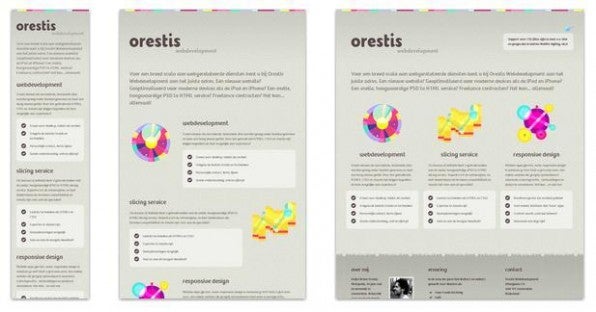 Das Responsive Design der Website orestis.nl mit drei Breakpoints: Smartphone-Version, Tablet-Variante und  Desktop-Ansicht.