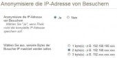 Das Open-Source-Analye-Werkzeug Piwik überlässt die Entscheidung, wieviele Byte der IP-Adresse anonymisiert werden, dem Administrator.