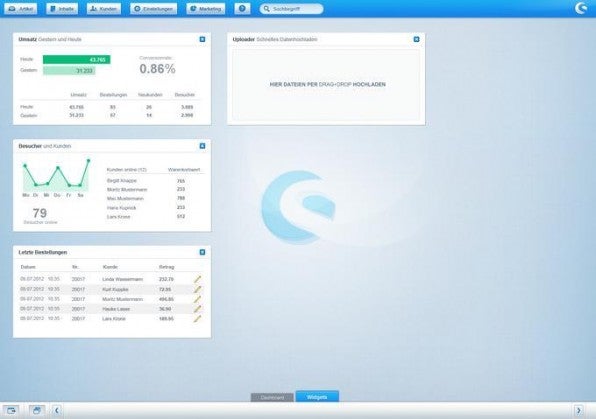 Das Backend von Shopware 4 lässt sich mit dynamischen Widgets individuell anpassen. Das Backend von Shopware 4 lässt sich mit dynamischen Widgets individuell anpassen.