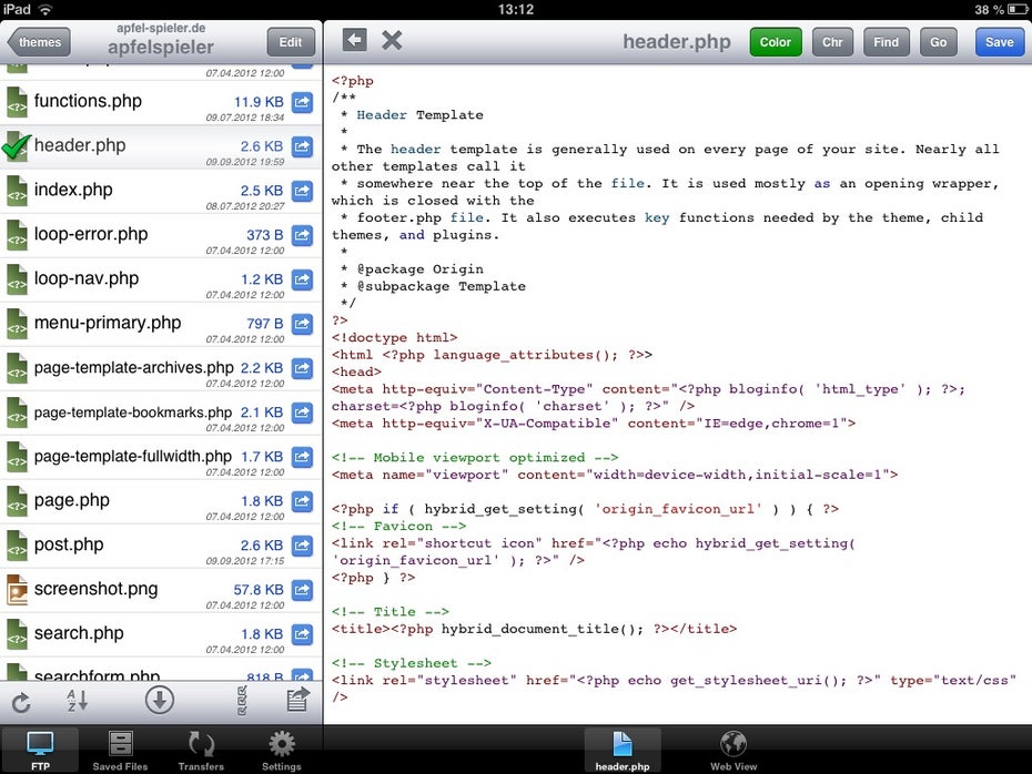 FTP To Go Pro erleichtert auf dem iPad den Zugriff auf Dateien, die sich auf anderen Systemen befinden.