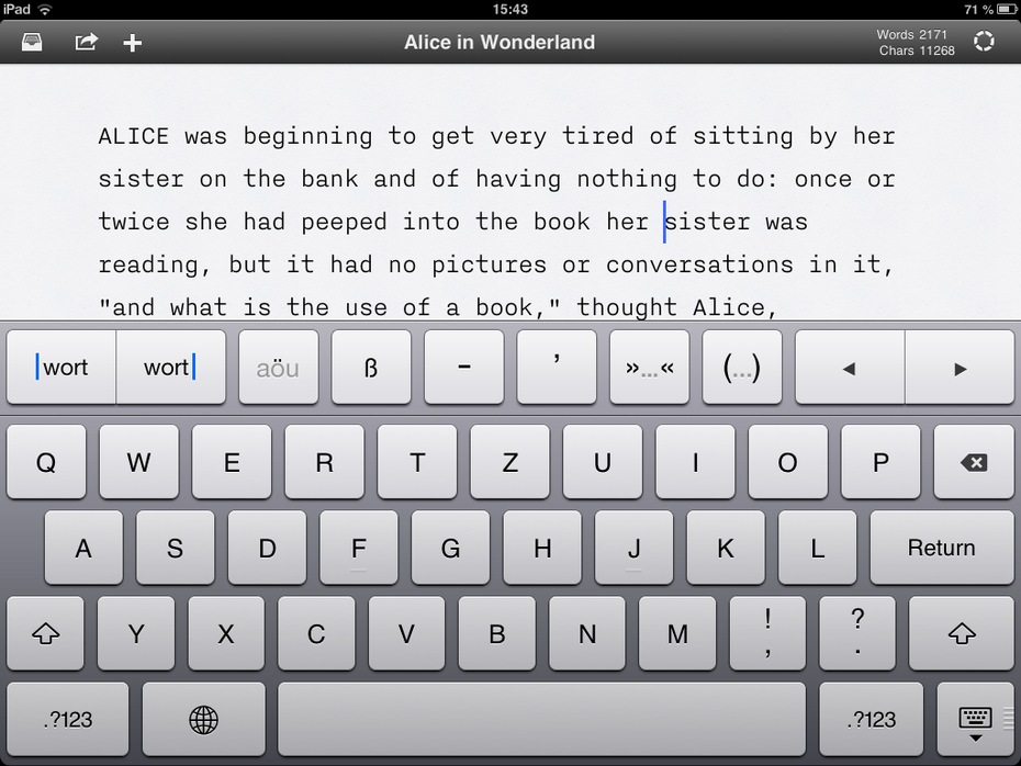 Die Textverarbeitung iA Writer für Android und iPad überzeugt unter anderem mit einem aufgeräumten Interface und Dropbox-Synchronisierung.