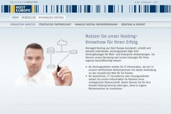 Übersichtlich, aber nicht leicht zu finden: Das Reseller-Angebot von Host Europe ist auf der Website des Hosters gut versteckt - siehe Linkliste.