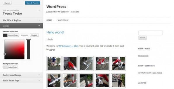 WordPress 3.5 bringt vereinfacht unter anderem die Anpassung von Themes direkt im Frontend des CMS.