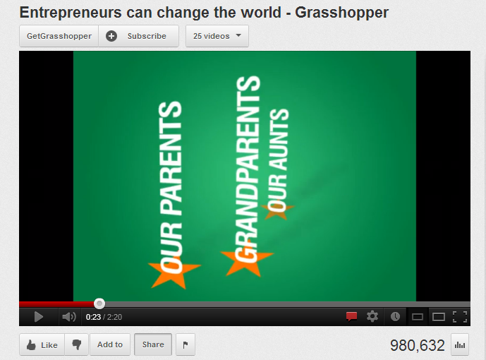 Grasshopper hat ein inspirierendes Video zum zielgruppenrelevanten Thema „Entrepreneurship“ entwickelt, was virale Verbreitung fand.