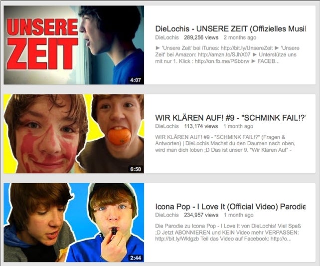 Die Lochis zeigen Erfolgreiche YouTube-Channels werden heute auch schon mal von 13-jährigen gemacht.