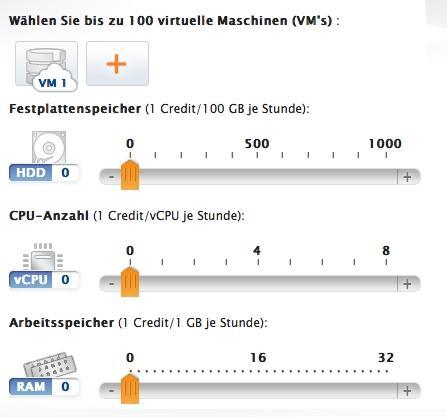 Mit ServerCloud bietet Strato echtes Cloud-Hosting an. Der Cloud-Kalkulator der ServerCloud zeigt, welche Parameter sich wählen und ändern lassen.