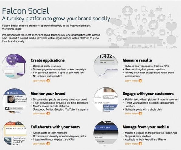 Falcon Social punktet vor allem bei der Verknüpfung der Unternehmenskanäle und der Social-Media-Mitarbeiter. Kundenanfragen können über das Dashobaord an einzelne Mitarbeiter weitergeleitet und mit Anmerkungen versehen werden. 