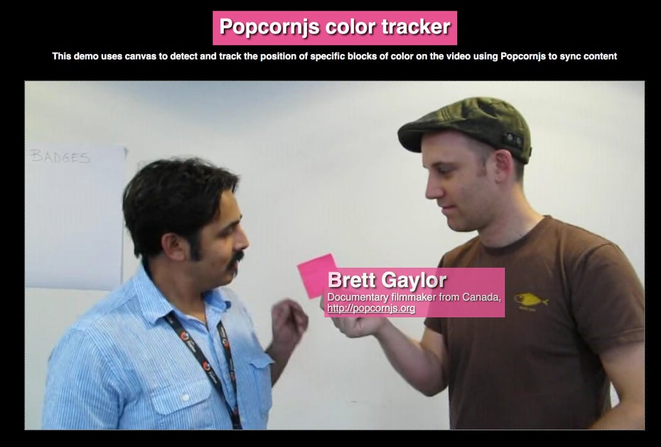Immer mehr Video-Editing-Funktionen sind via Web-Tools möglich, wie Color Tracking auf Popcorn-Basis.