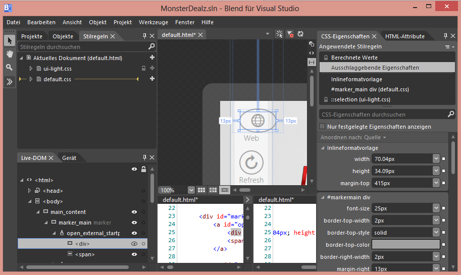 Expression Blend ist ein praktischer Helfer für das Interface Design von Windows-Store-Apps.