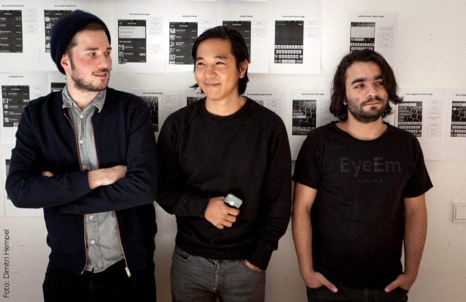 Drei der vier EyeEm-Gründer: Lorenz Aschoff, Gen Sadakane und Ramzi Rizk.