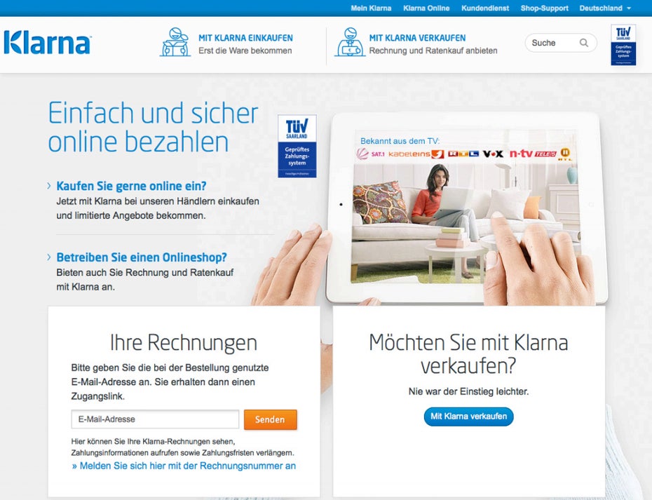 Online-Händlern, die die Bezahlart Rechnungskauf anbieten, bietet das Unternehmen Klarna Risikomanagement in Verbindung mit Factoring.