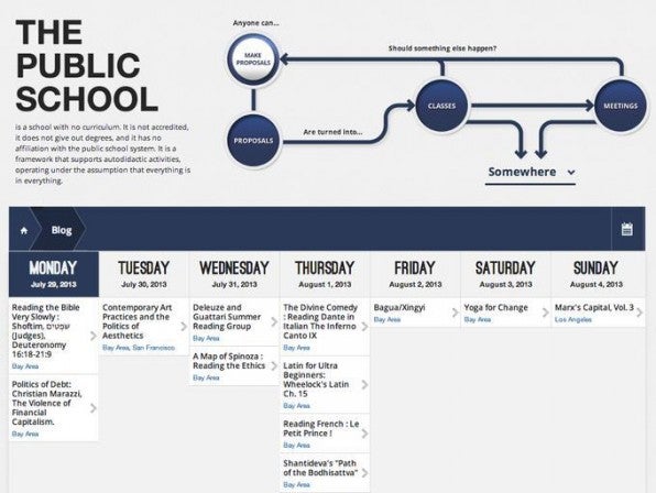 Das Public-School-Projekt versucht über das Netz Ressourcen zu organisieren, um einen Lehrbetrieb aufzubauen. Geld spielt hier eine untergeordnete Rolle. Das Public-School-Projekt versucht über das Netz Ressourcen zu organisieren, um einen Lehrbetrieb aufzubauen. Geld spielt hier eine untergeordnete Rolle.