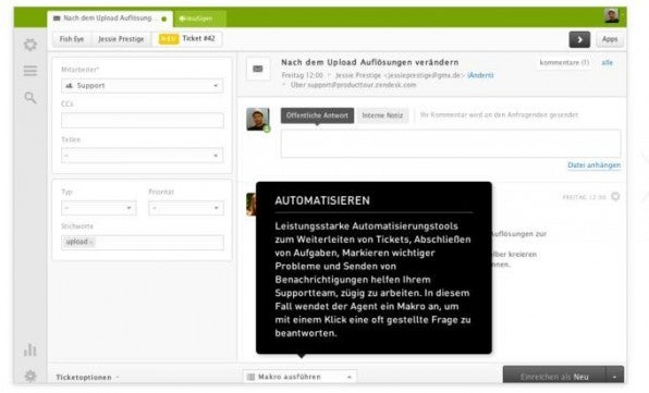 Support- und Ticketing-Systeme wie ZenDesk helfen Unternehmen, Arbeitsprozesse in der Kundenbetreuung effizienter zu gestalten. Support- und Ticketing-Systeme wie ZenDesk helfen Unternehmen, Arbeitsprozesse in der Kundenbetreuung effizienter zu gestalten.