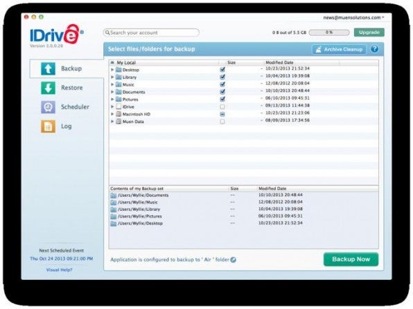 iDrive ist einfach gehalten und punktet mit einem Scheduler, über den sich Backups einfach datieren lassen. iDrive ist einfach gehalten und punktet mit einem Scheduler, über den sich Backups einfach datieren lassen.