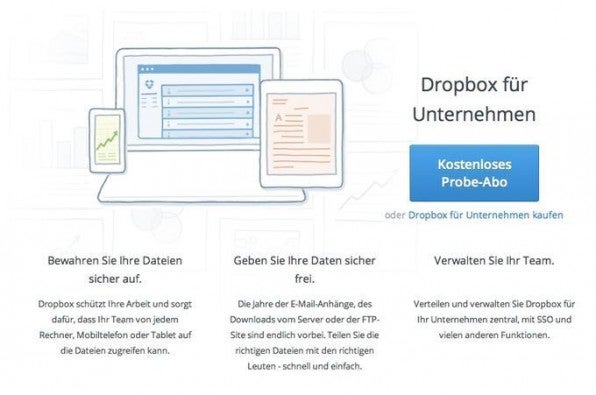 Dropbox, der Platzhirsch unter den Online-Speicher-Diensten, bietet Firmen unbegrenzten Speicherplatz.