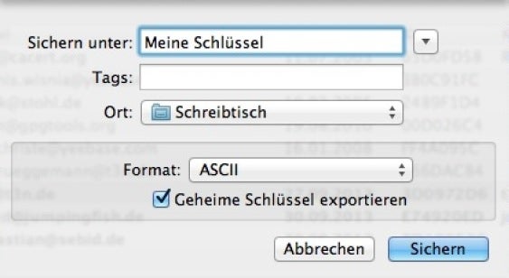 Sobald der PGP-Schlüssel erstellt ist, sollte man eine Sicherheitskopie erstellen und ausdrucken (Abbildung 2).