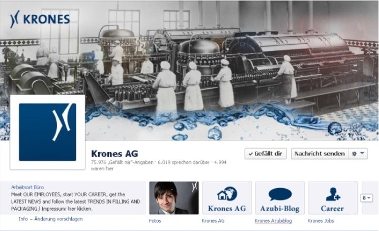 Die Facebook-Seite der Krones AG ist mit rund 75.000 Fans eine der größten deutschen im B2B-Bereich. Ihr Erfolg fußt auch auf der abwechslungsreichen Kommunikation.