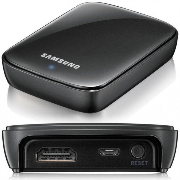 Der Miracast-Standard kann mithilfe solcher Empfänger (im Bild: Samsung EAD-T10E Link Cast Dongle ) auch auf älteren Fernsehern verwendet werden. (Quelle: samsung.com) Der Miracast-Standard kann mithilfe solcher Empfänger (im Bild: Samsung EAD-T10E Link Cast Dongle ) auch auf älteren Fernsehern verwendet werden. (Quelle: samsung.com)