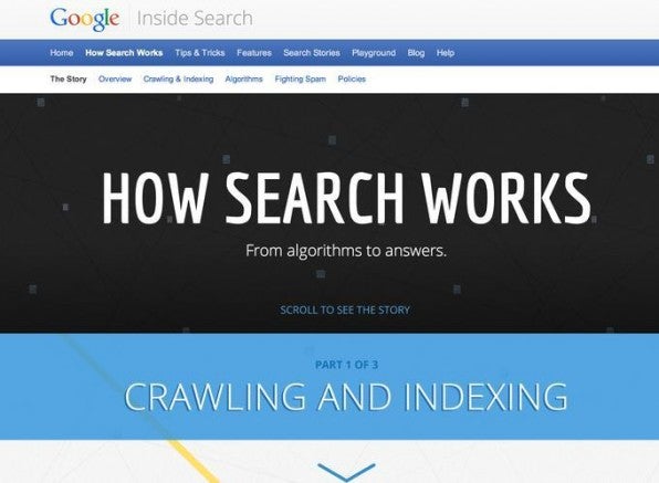 One-Pager funktionieren besonders gut bei homogenen Themen, wie etwa bei der Site von Google über Suchmaschinen-Grundlagen. One-Pager funktionieren besonders gut bei homogenen Themen, wie etwa bei der Site von Google über Suchmaschinen-Grundlagen.