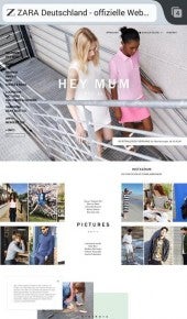 Der mobile Shop von Zara zeigt die Schwierigkeiten eines responsiven Shop-Designs: Die Produktfotos, die am Desktop gut funktionieren, sind auf dem mobilen Device viel zu klein.