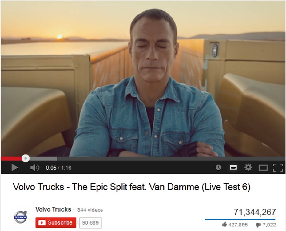 Das YouTube-Klickwunder von Volvo zeigt: Auch Lastwagen-Werbung kann unterhaltsam sein und Massen erreichen.